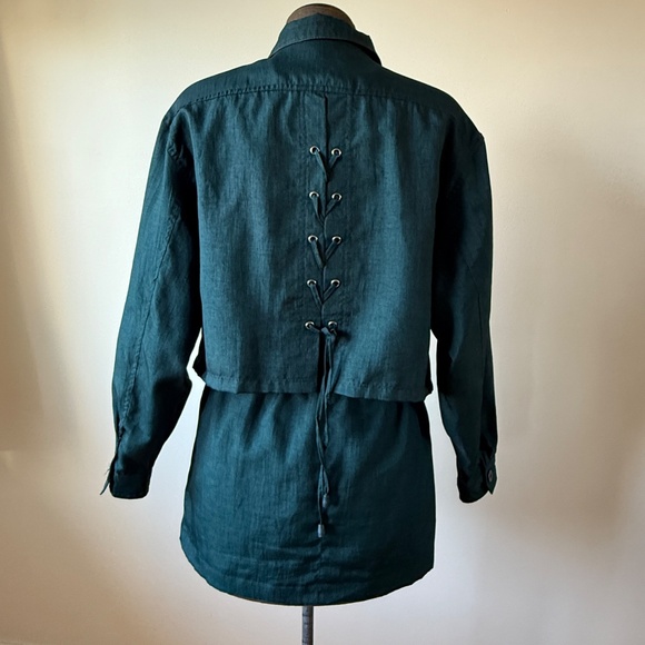 Gorgeous Vintage 90s Lightweight Dark teal oversized utility-style jacket - Picture 5 of 11